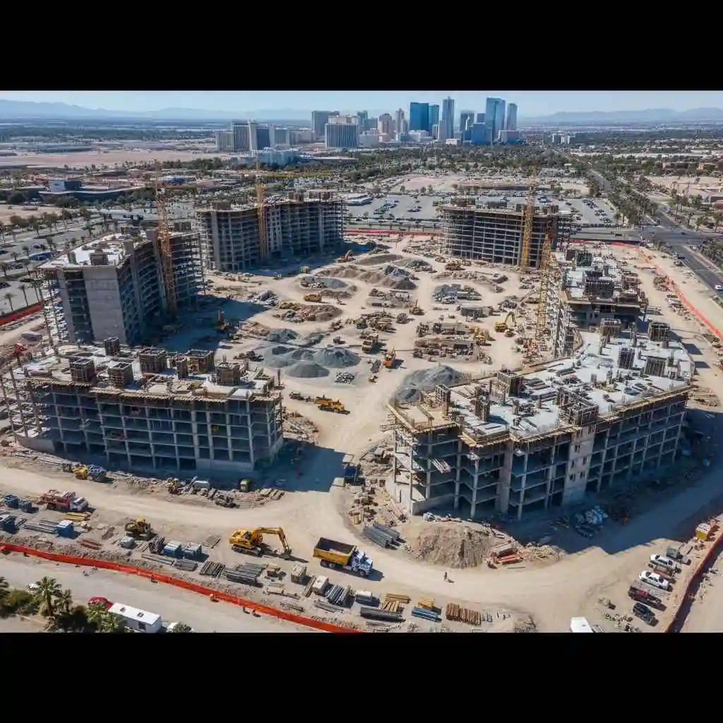 large-scale Las Vegas construction project in progress