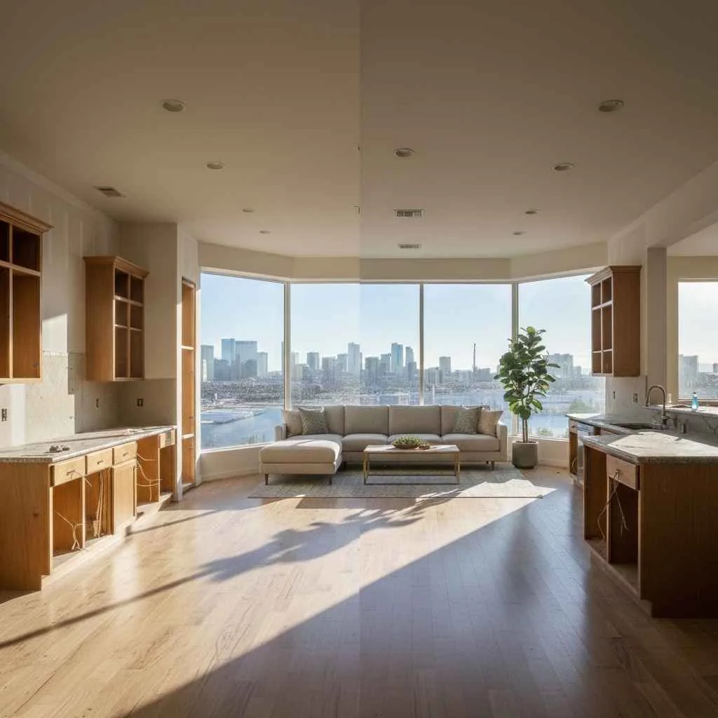 Clean, finished interior space after remodel