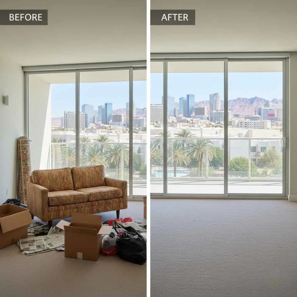 empty apartment living room after couch removal