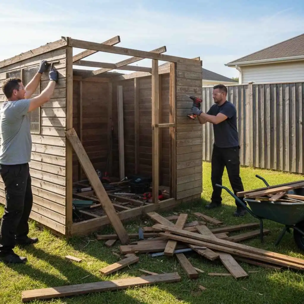 shed being dismantled.