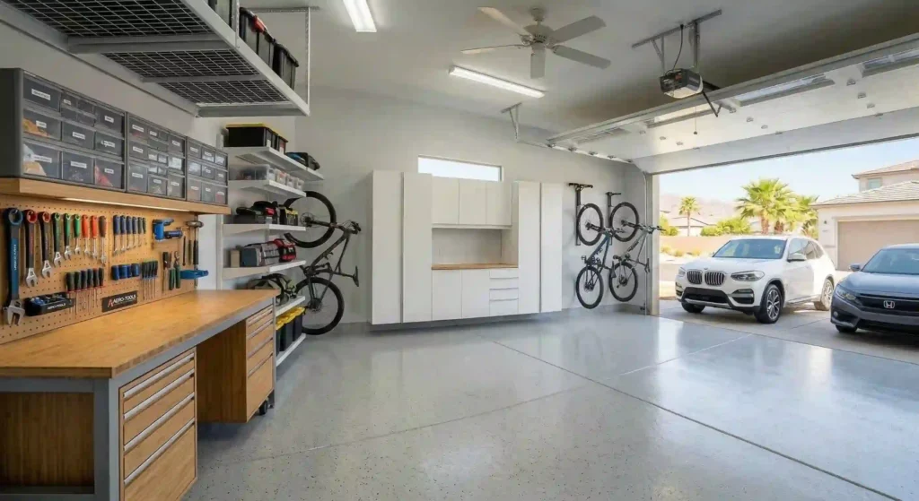 clean, organized garage space