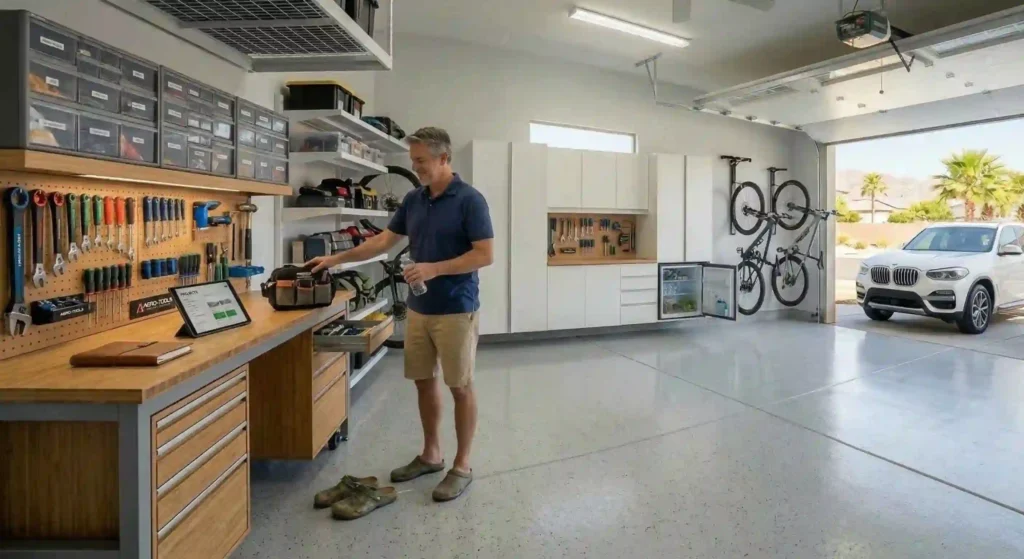 homeowner using clean garage