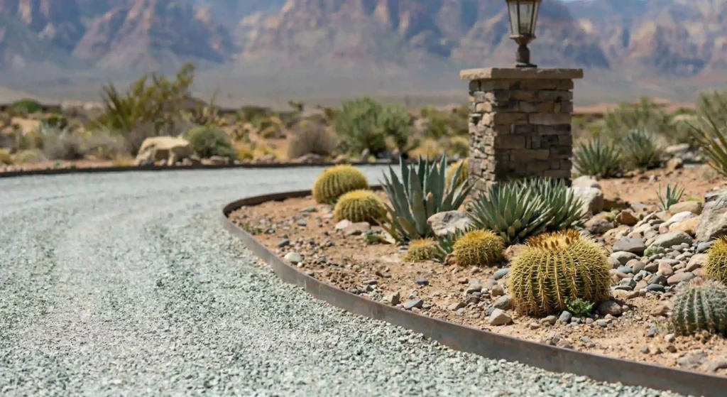 smooth, compacted gravel driveway