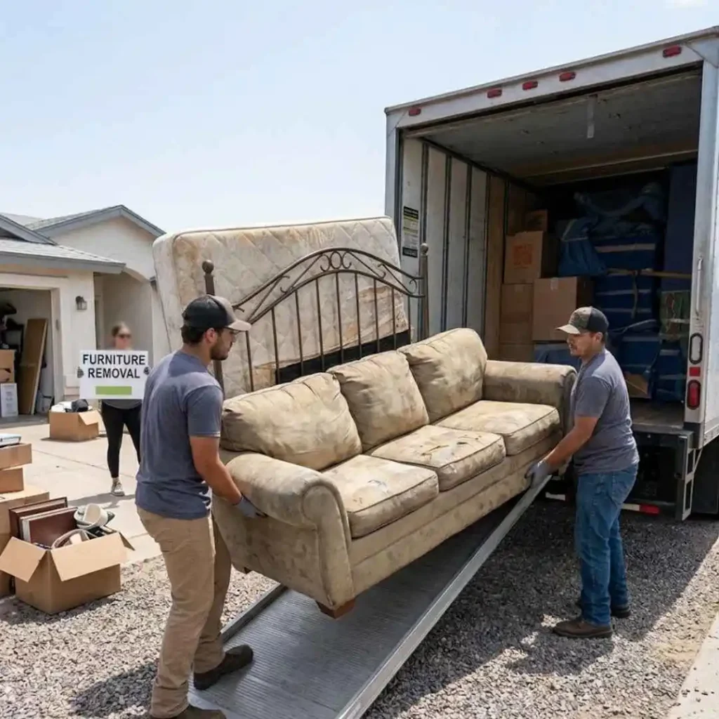furniture being loaded into a truck