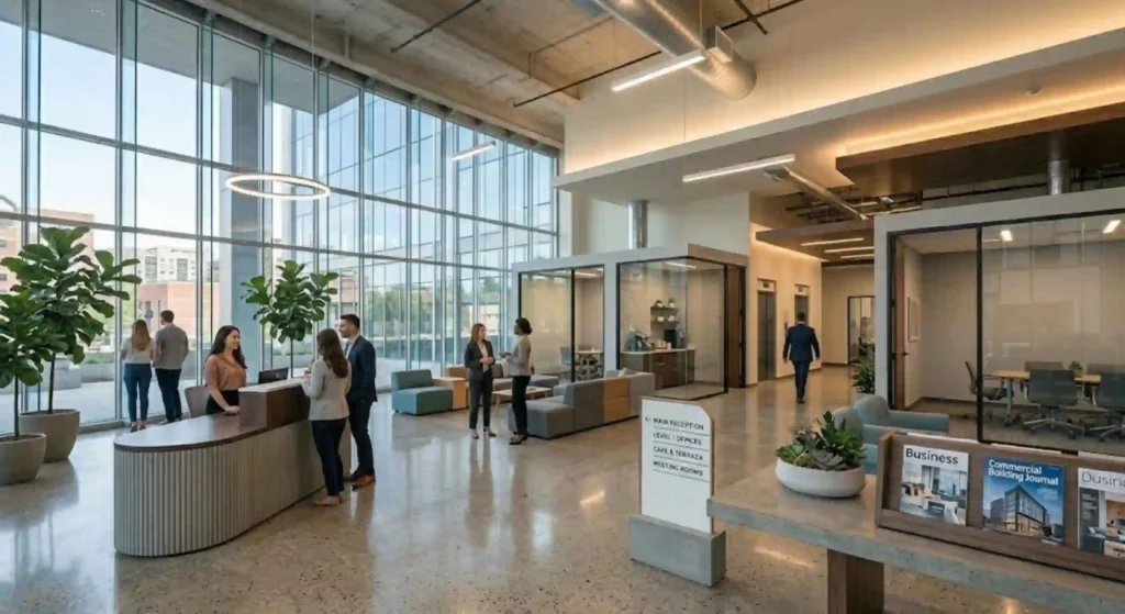 newly completed commercial building