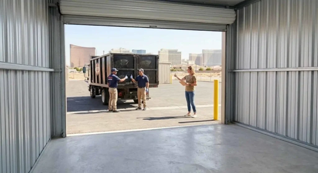 Clean and empty storage unit after professional cleanout in Las Vegas