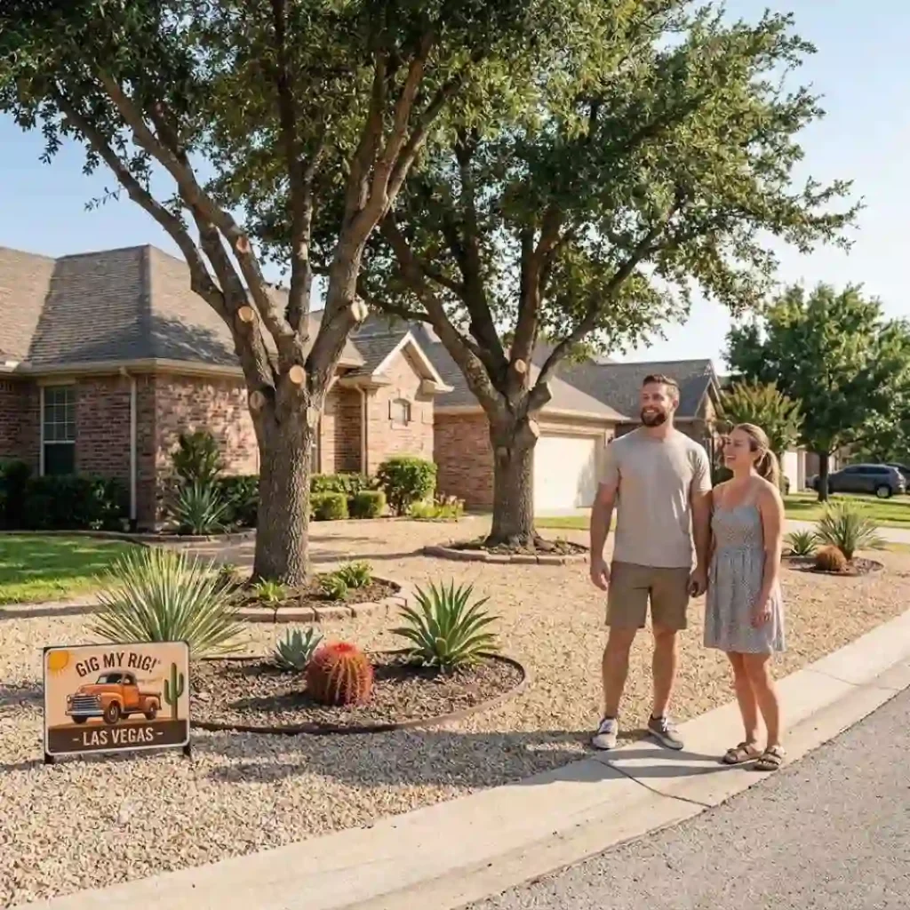 Clean backyard after yard waste removal in Las Vegas