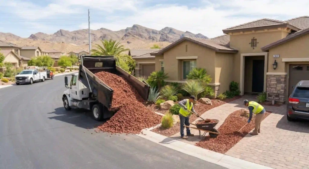Professional hauling rock service in Las Vegas