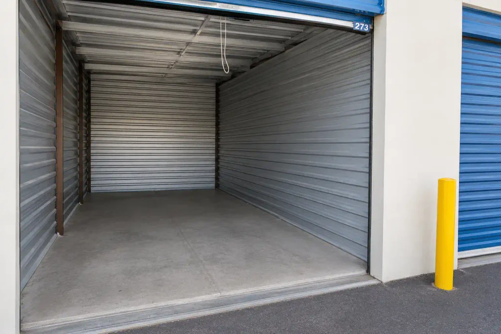 Cleared and organized storage unit after professional cleanout in Las Vegas