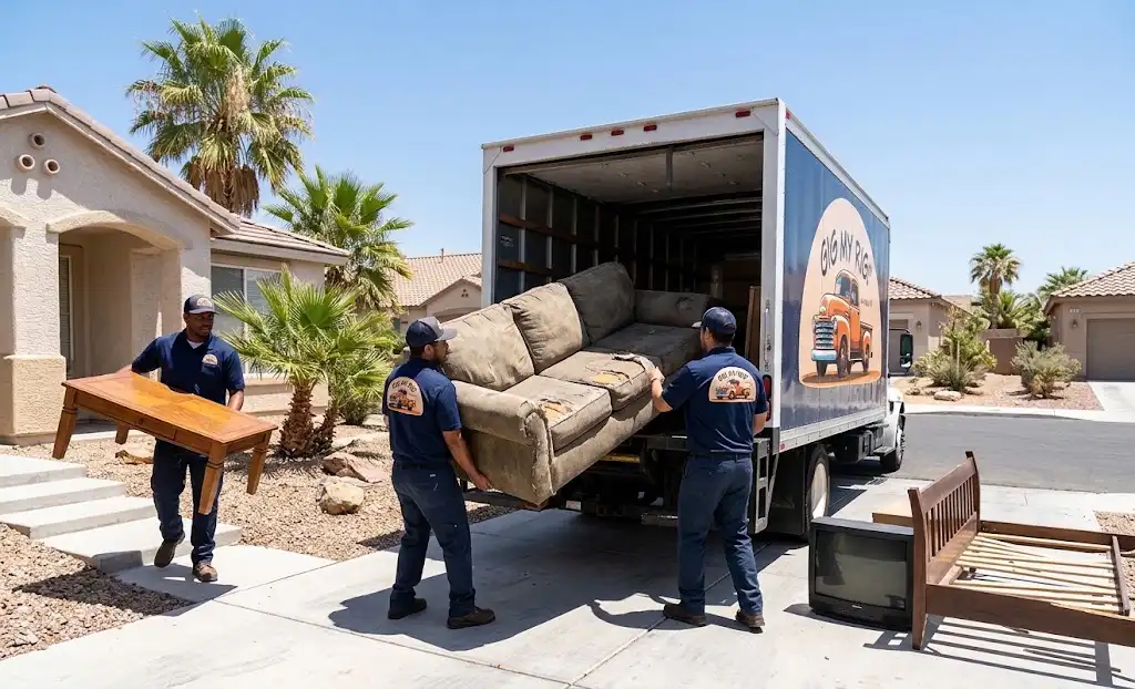 Junk Furniture Removal team clearing unwanted furniture from a Las Vegas home